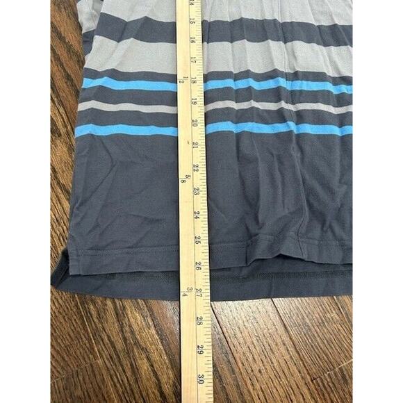 J. Lindeberg Quentin Lux Polo Shirt Slim Fit Short Sleeves Striped Gray Blue XL - Picture 3 of 7